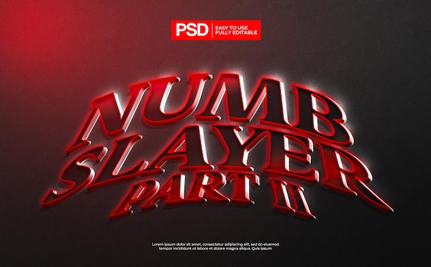 Demon red 3d text effect style