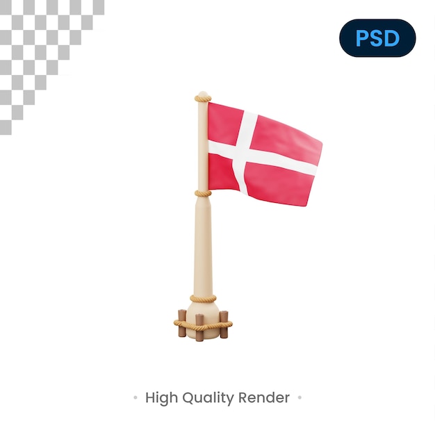 Denmark Flag 3D Icon