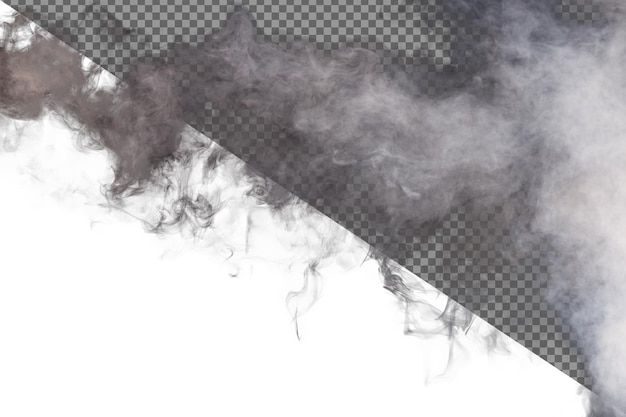 Dense Fluffy Puffs of White Smoke and Fog on Black Background, A