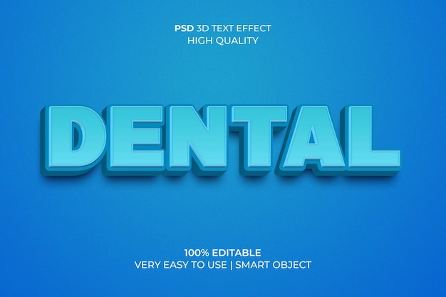 Dental 3d text style effect Premium Psd