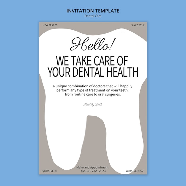 PSD dental care invitation  template