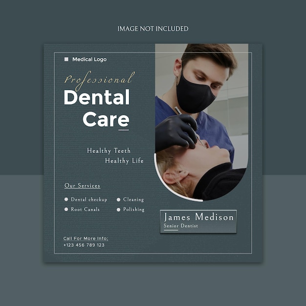 Dental care social media post template