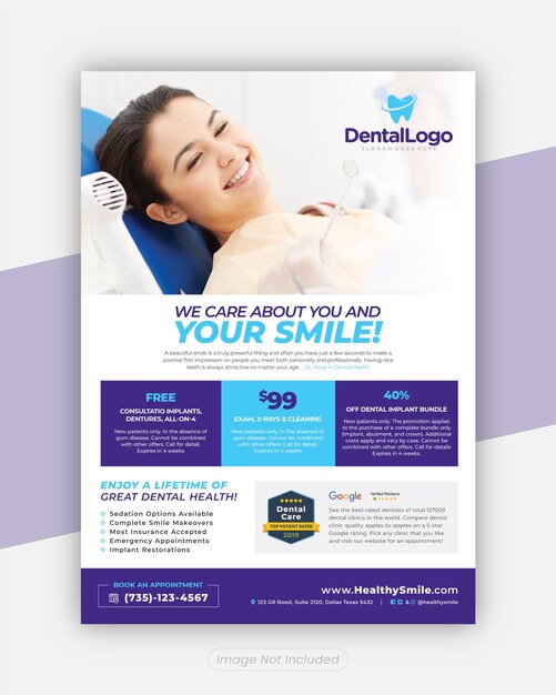 Dental Healthcare Promotional Flyer template design