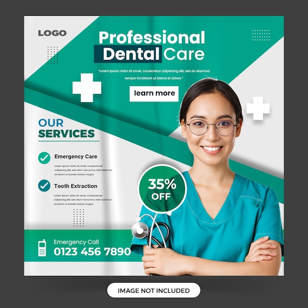 Dental Healthcare Social Media Post template