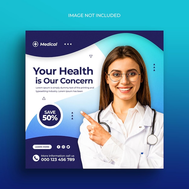 Dentist and health care social media and banner template