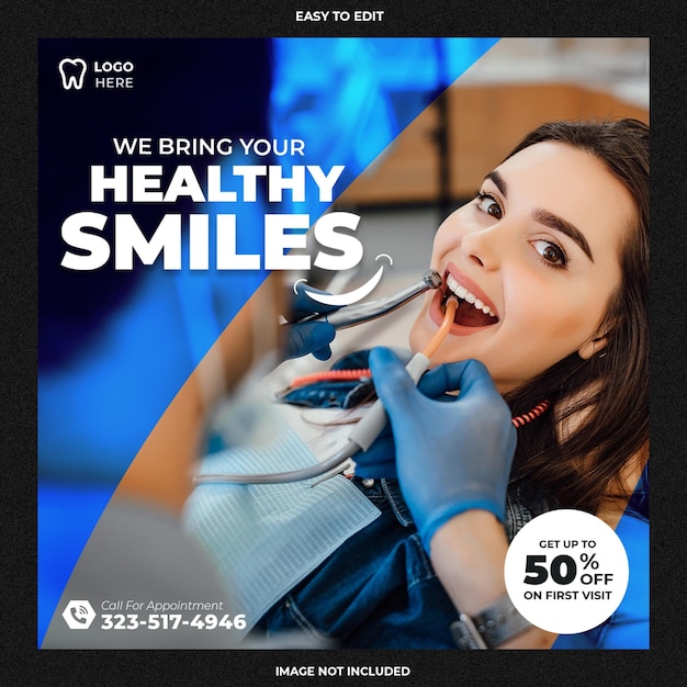 Dentist and health care social media and banner template