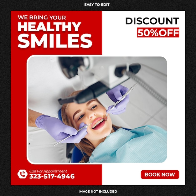 Dentist and health care social media and banner template