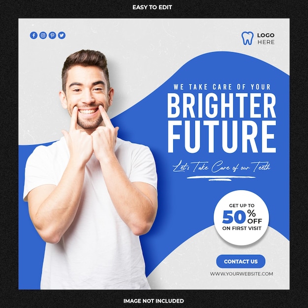 Dentist and health care social media and banner template