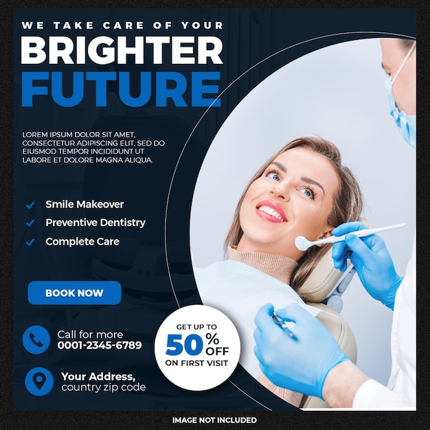 Dentist and health care social media and banner template