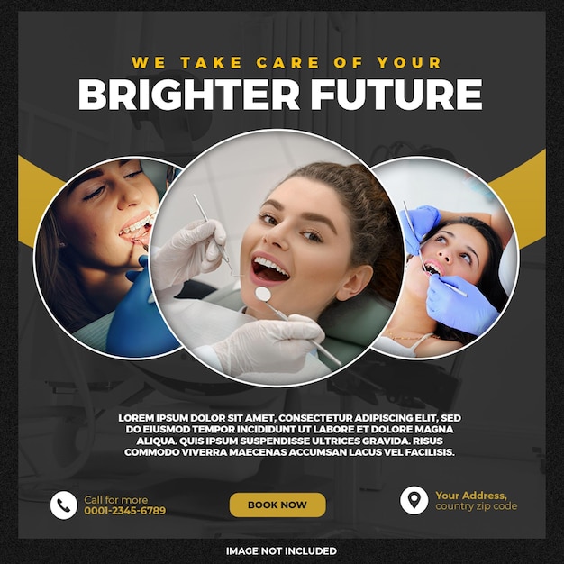 Dentist and health care social media and banner template