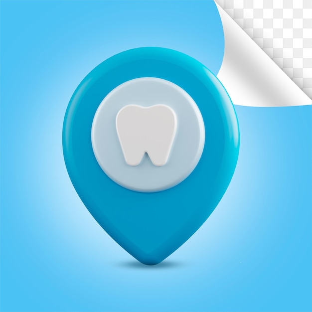 Dentist location 3d icon