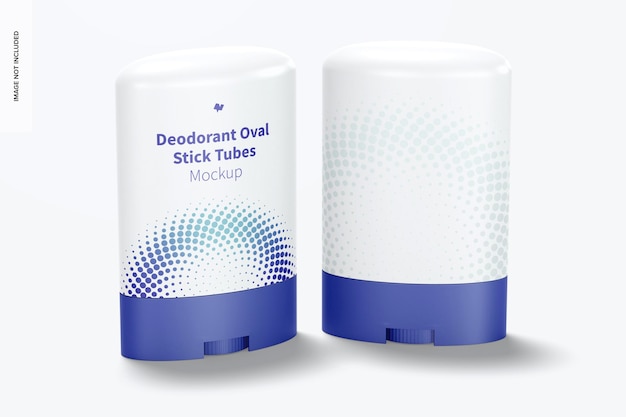 Deodorant Oval Stick Tubes Mockup, Perspective