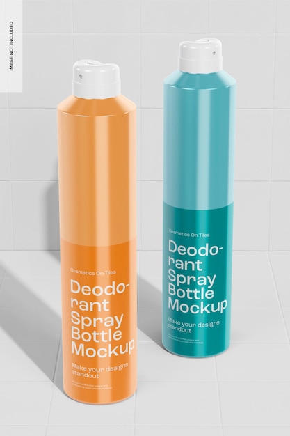 Deodorant Spray Bottles Mockup