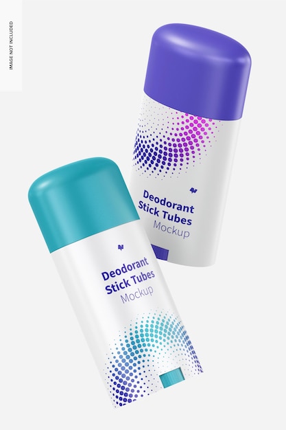 Deodorant Stick Tubes Mockup, Floating