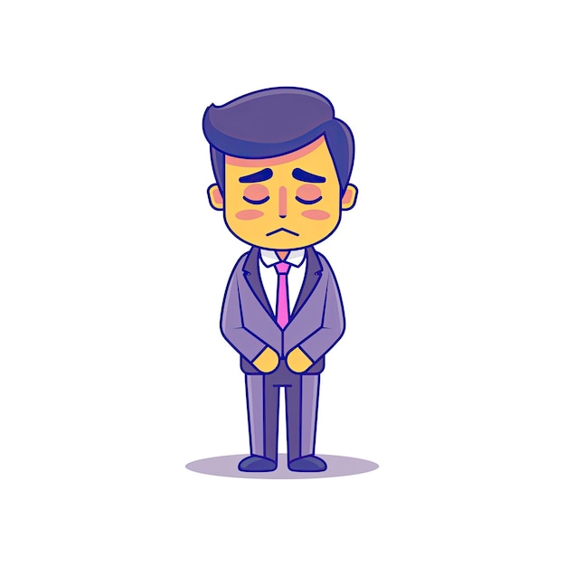 A Depressed Businessman Cartoon Illustration