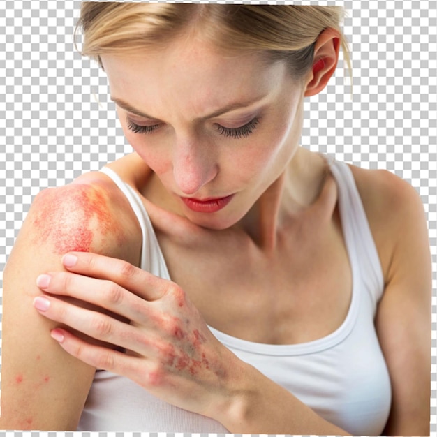 PSD dermatological skin disease psoriasis eczema on transparent background