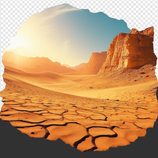 PSD desert scenery transparent background png