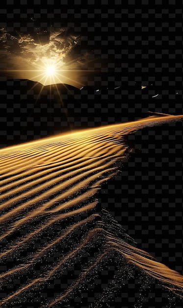 Desert Sunlight With Harsh Glare Intense Radiant Enhancing S PNG Neon Light Effect Design