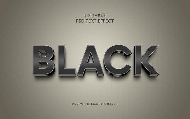 Design 3d Black Text Effect