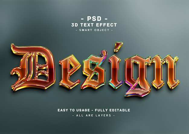 Design 3d colors text effect