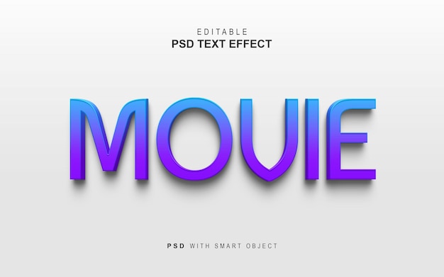 Design 3d movie text effect