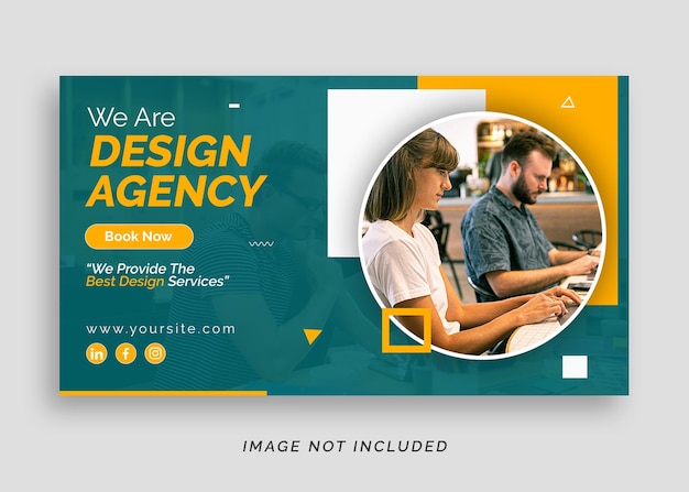 design agency business web banner or youtube thumbnail