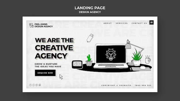 PSD design agency  landing page template