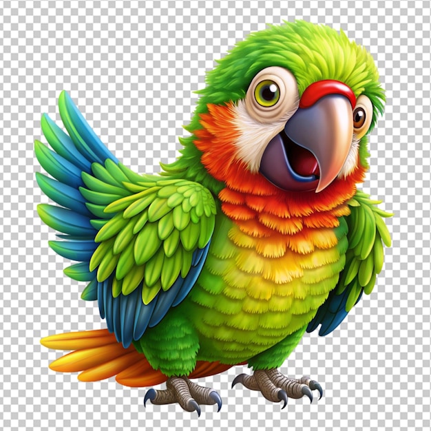 PSD design a fun and colorful watercolor parrot png