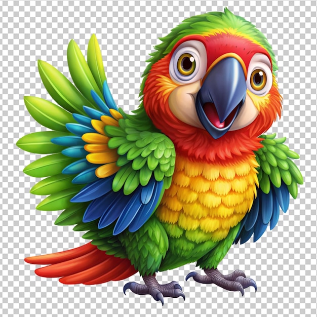 PSD design a fun and colorful watercolor parrot png