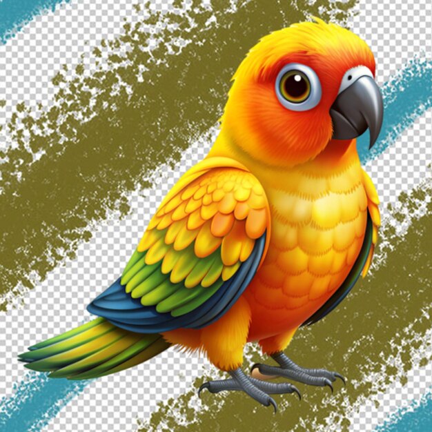 PSD design a fun and colorful watercolor parrot png