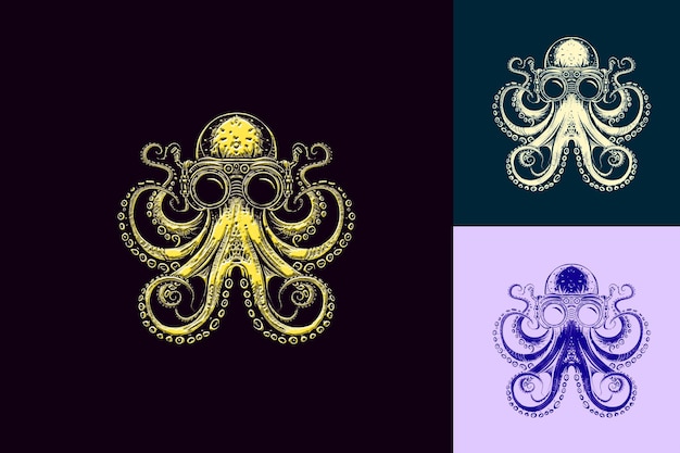 a design for a gold octopus