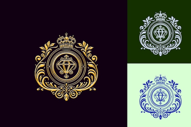 the design of the logo is a gold and green color