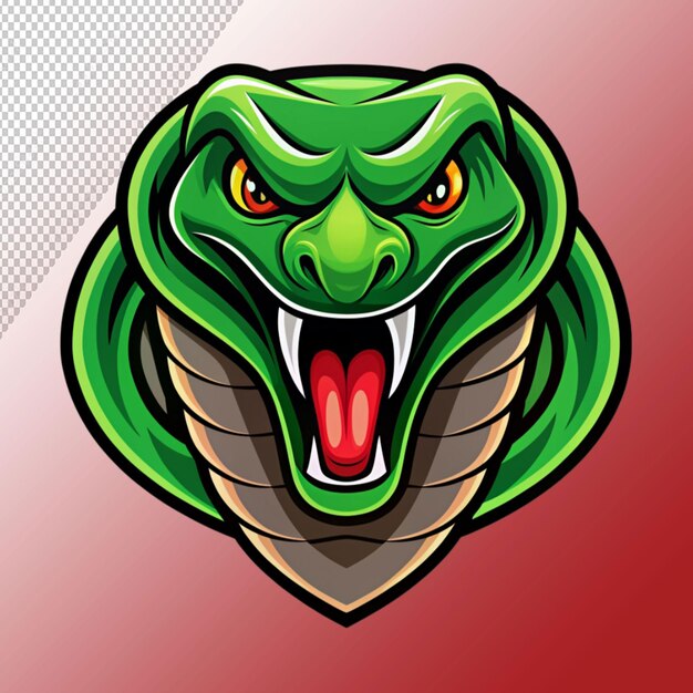 PSD design snake mascot gaming and esport logo on transparent background