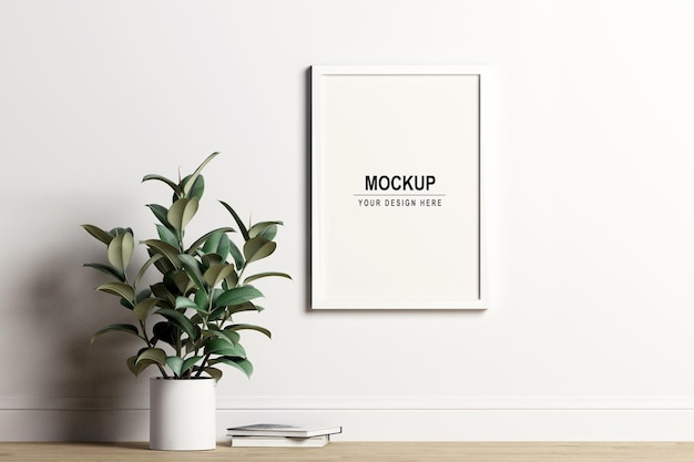 Design space photo frame mockup design in 3d rendering