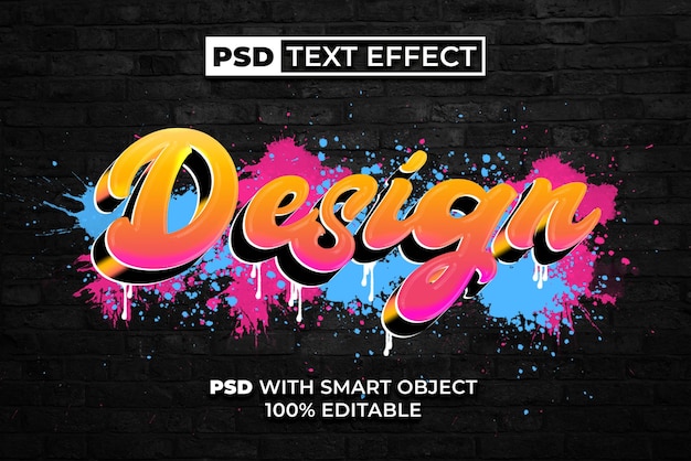 Design text effect graffiti style Editable text effect