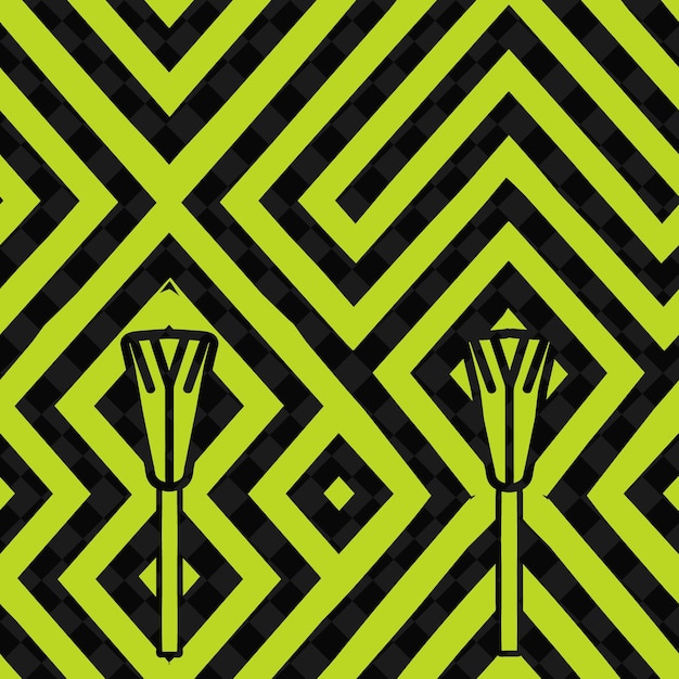 a design in yellow and black with a green background