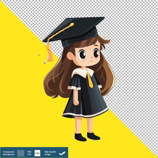 Designer Graduation Cartoon transparent background PNG PSD