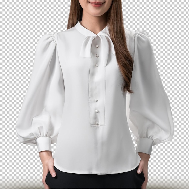 PSD designer silk blouse isolated on transparent background