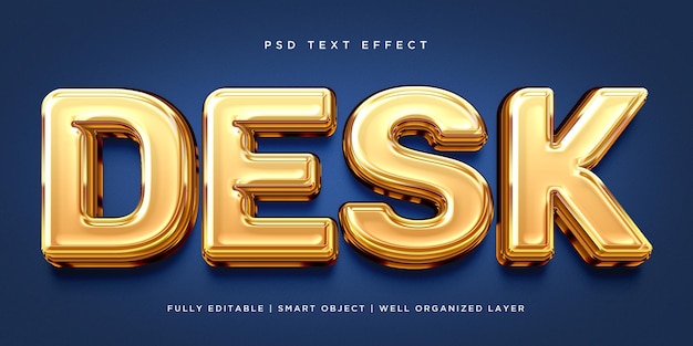 Desk 3d style text effect