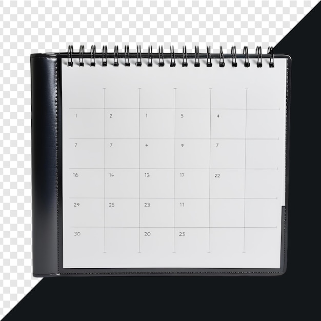 PSD desk calendar isolated on transparent background