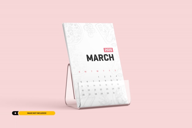 Desk Calendar With Stand Mockup