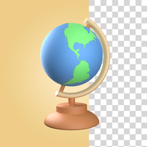 Desk globe 3d icon