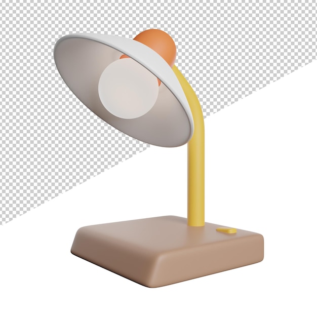 Desk Lamp Office front view 3d rendering icon illustration ont transparent background