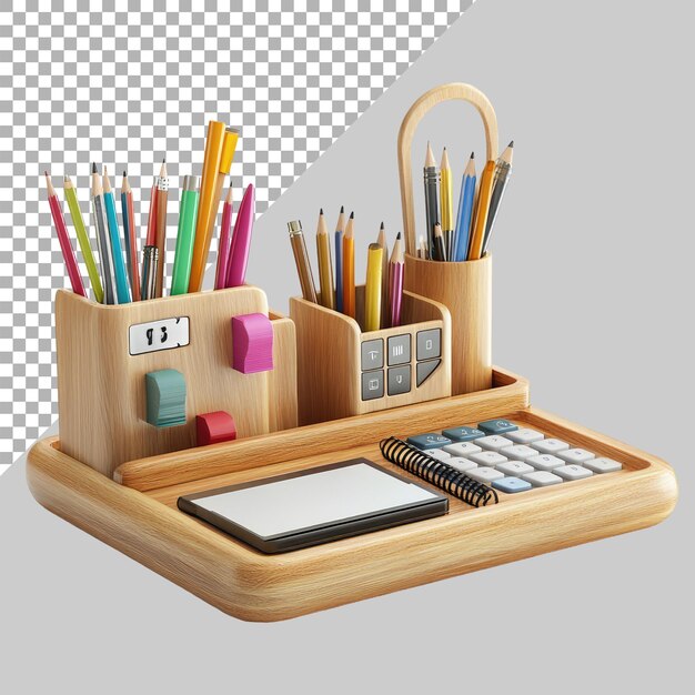 Desk organizers on transparent background