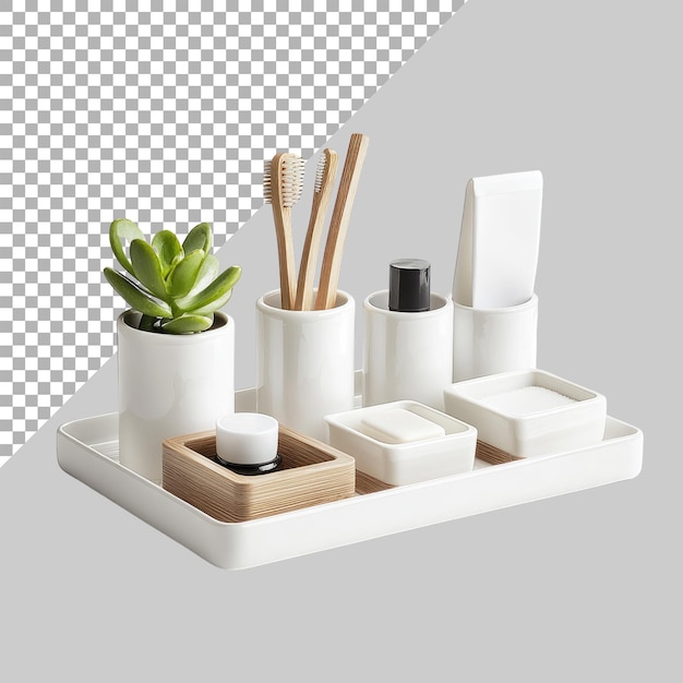 Desk organizers on transparent background