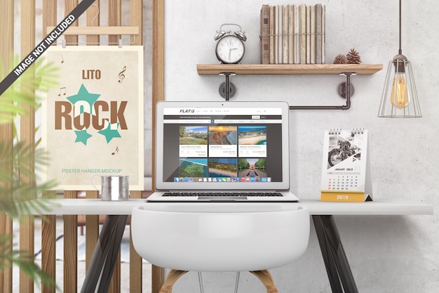 Desk scene creator mockup