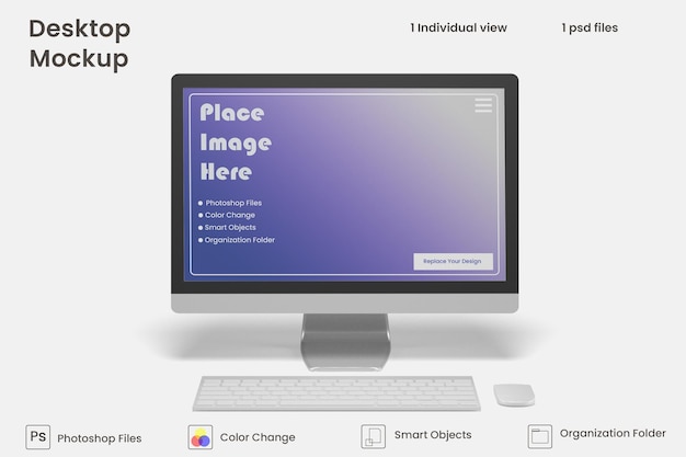 Desktop screen mockup Premium Psd