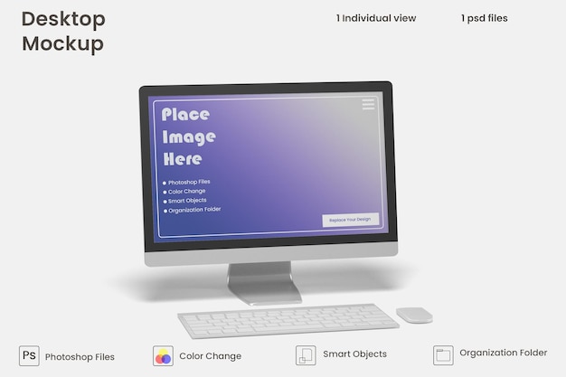 Desktop screen mockup Premium Psd