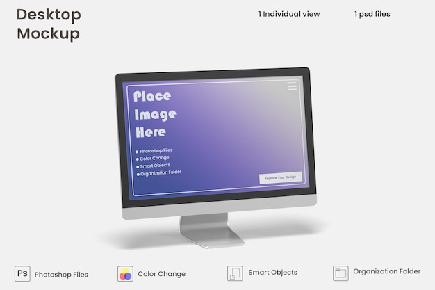 Desktop screen mockup Premium Psd