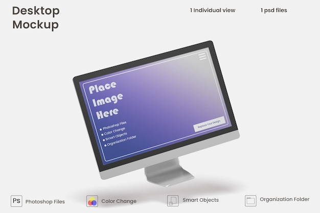 Desktop screen mockup Premium Psd